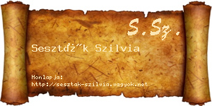 Seszták Szilvia névjegykártya